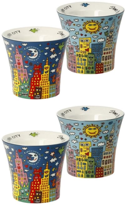 Goebel - James Rizzi | Eierdopjes set My New York City - 4 stuks | Porselein