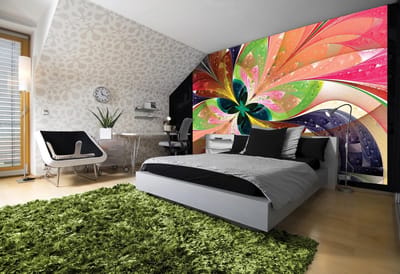 Abstract flowers wallcovering