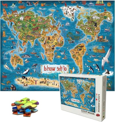 Puzzel 3000 stukjes - Houten puzzel - Familieplezier - Hoge resolutie print - 122 x 81 cm - Blauw