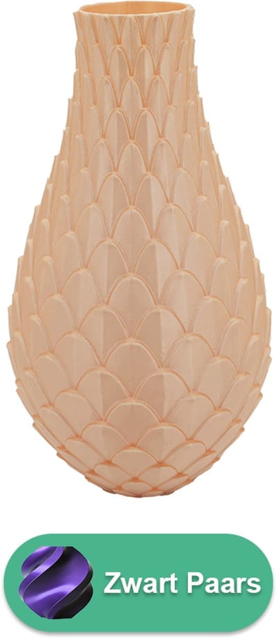 Sirena design vaas – Decoratieve vaas - Zwart / Paars - 3d geprinte vaas – geschikt voor droogbloemen - 20CM