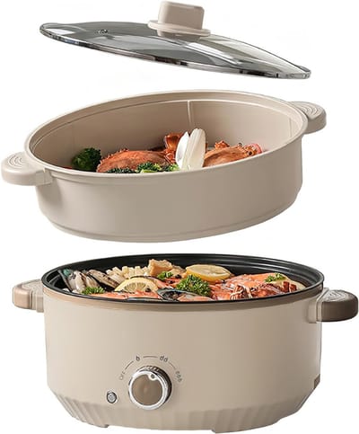 QORA® Hotpot Electrisch - Hotpot - Beige- 30cm x 30x 21cm