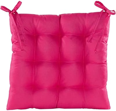 Anna's collection Stoelkussen gewatteerd - fuchsia roze - 38 x 38 cm - binnen/buiten