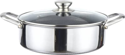 Cheffinger Lage Braadpan met Deksel - 24cm - RVS - Honingraat - Inductie