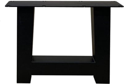 FLE - Set stalen A salonpoten 55 bij 8 cm en hoogte 40 cm zwart gepoedercoat (koker 8 x 8 cm) - 2 stuks