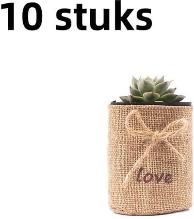 10 stuks - Opbergzak - Ronde bodem met trekkoord voor planten en bonsai - Geel