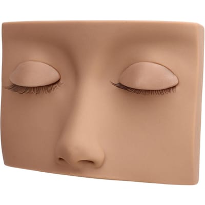 Tête de Mannequin pour Cils Amovible en Silicone de Remplacement Tête de Mannequin pour Cils pour l'Entraînement Marron Clair marron clair