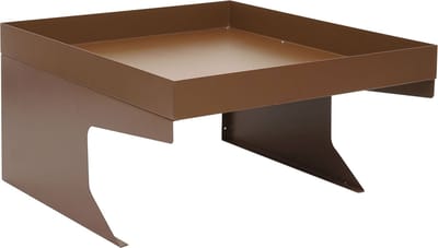 Robotmaaier garage met plantenbak MCW-G60, overkapping voor grasmaaiers, metaal 37x60x70cm ~ bruin