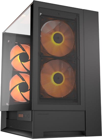 Cougar CGR-2WA3B-RGB Midi-tower PC-behuizing Zwart 2 voorgeïnstalleerde ventilators, Zijvenster, Geïntegreerde verlichting