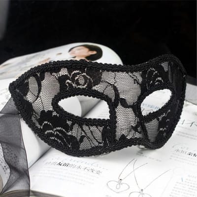 Hirigin Vrouwen Sexy Kant Oogmasker Feestmaskers Voor Masquerade Halloween Venetiaanse Kostuums Rood Zwart Wit Exotische Accessoires zwart