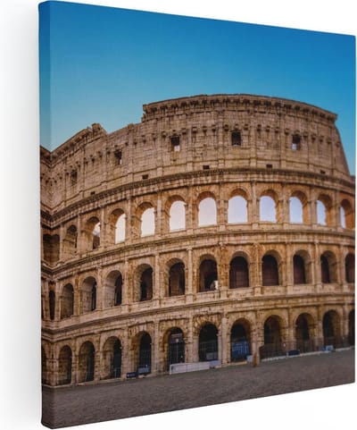 Artaza Canvas Schilderij Rome - 30x30 cm - Klein - Wanddecoratie Colosseum - Muurdecoratie Italië - Kamer Accessoires