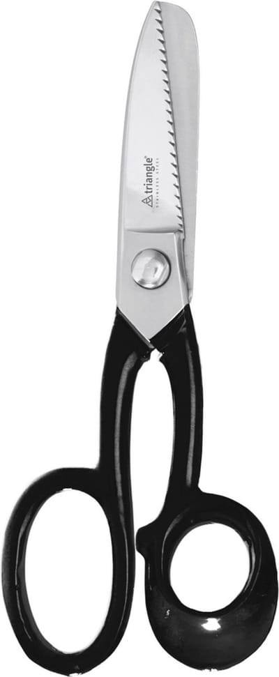 Triangle Multifunctionele RVS Schaar – Grof Vertand – Voor Leer, Rubber en Vis – 22cm