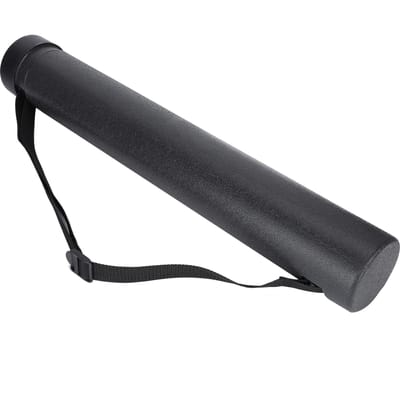Tube de peinture en plastique circulaire pour dessin, rangement télescopique, texture mate, fournitures d'art, noir noir