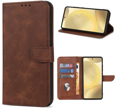 Multimedia & Accessoires PU Lederen Book Case Hoesje geschikt voor Samsung Galaxy A56 5G/Samsung Galaxy A36 5G – Donkerbruin - Portemonnee – Met Stand – Kaarthouder – Pasjes Houder – Magneet Sluiting – Bookcase