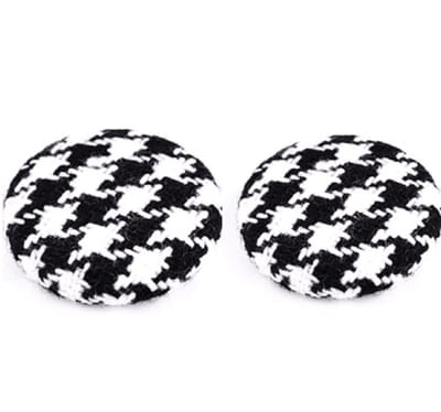 Clip oorbellen- zwart wit - pied de poule -2 cm- geen gaatje- Charme Bijoux