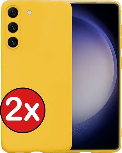 Hoesje - 2 Stuks - Geschikt voor Samsung Galaxy S23 - Sterk & Shockproof - Telefoonhoes - Back Cover - Case Siliconen - Telefoon Hoes - Geel