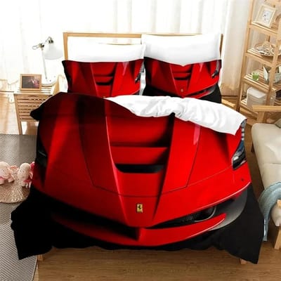 3D Print Auto's Voertuigen Beddengoed Set 3D Geprint Geschikt Voor Slaapkamer Dekbedovertrek Set Met Kussenslopen Kinderen Huis Textiel US Twin(172*218cm)3pcs