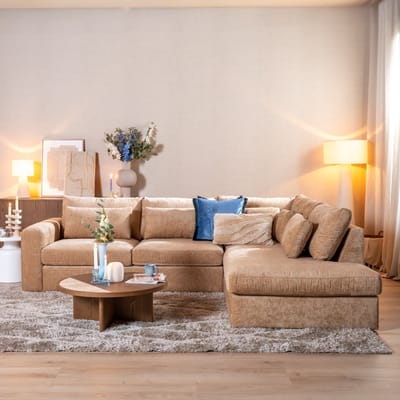 Bronx71® Hoekbank Kyle chenille peach rechts