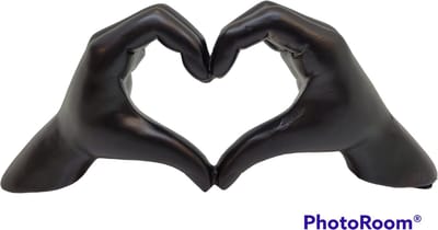 Gilde Handwerk - Love Sign Hands - Zwart Beeld Sculptuur - Polyresin liefdes handen hart
