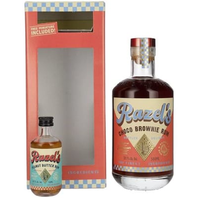 Razel’s Rum Treats Razel's Choco Brownie Spirit Drink 38,1% Vol. 0,5l in geschenkverpakking met Miniatur 0,05l