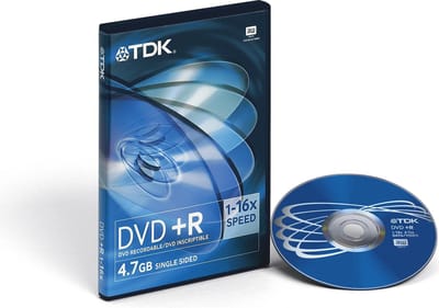TDK DVD+R 4,7GB SINGLE SIDED 1-16x Speed