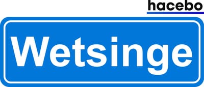 Hacebo - Plaatsnaam Sticker - 29x10 CM - Wetsinge sticker - Verkeersborden sticker - grappige cadeaus - Wetsinge