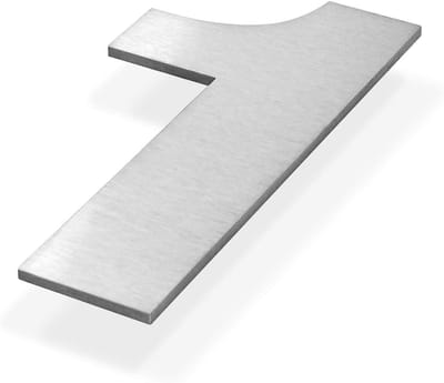 Huisnummer Roestvrij Staal - Adrescijfer Modern - Voordeur Decoratie - 3D Geborsteld Uiterlijk - 14cm Hoog 3mm Diep - Zilverkleurig
