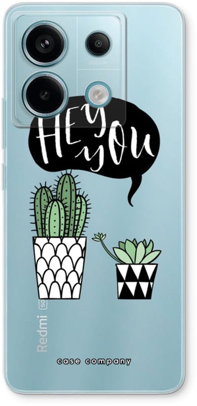 Case Company® - Hoesje geschikt voor Xiaomi Poco X6 hoesje - Hey you cactus - Soft Cover Telefoonhoesje - Bescherming aan alle Kanten en Schermrand