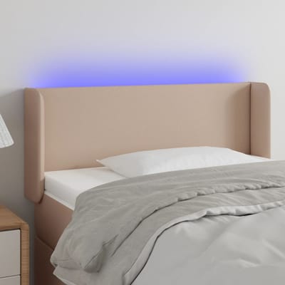vidaXL - Hoofdbord - LED - 83x16x78/88 - cm - kunstleer - cappuccinokleurig