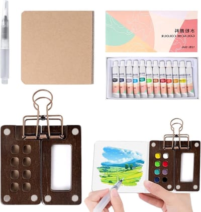 Compacte Waterverfset met 12 Kleuren, Ideaal voor Reizen, Schilderen en Creatieve Projecten voor Beginners en Studenten