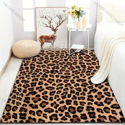 1 ST Wild Luipaardprint Tapijt voor Woonkamer Slaapkamer Bank Deurmat Decor Bank Gebiedskleed Antislip Vloermat Grote Maat 160*200cm