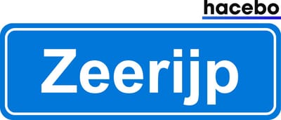 Hacebo - Plaatsnaam Sticker - 29x10 CM - Zeerijp sticker - Verkeersborden sticker - grappige cadeaus - Zeerijp