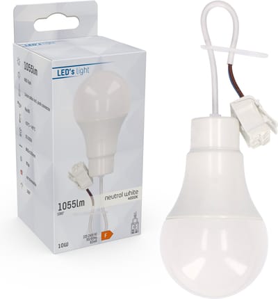 Proventa Verhuisfitting E27 met LED Lamp - Extra krachtig licht - 1055 lumen - 1 x E27 Bouwfitting - Ledlamp - Ledlampen