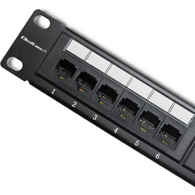 Qoltec Patchpaneel RACK |   24 Poorten |   Cat.6 UTP |   Zwart