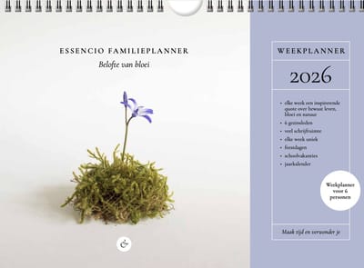 Essencio Familieplanner 2026 - thema 'belofte van bloei' - A4 - 6 gezinsleden - weekplanner