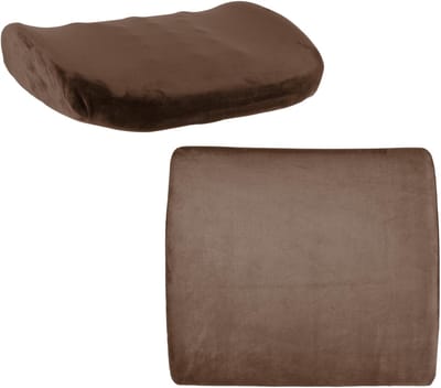 Home Deco Factory Zitkussen stoel - bruin - B33 x H9 cm - bureaustoel/autostoel - set