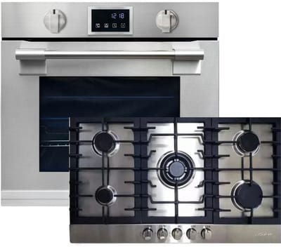 Kaiser - inbouwoven - EH 6339 XXL Inbouwoven - 86L - kookplaat - KG 9356 Turbo - met pyrolyse - AirFry - touch display - rvs gaskookplaat - 86 cm - 5 branders 3,8 kW WOK