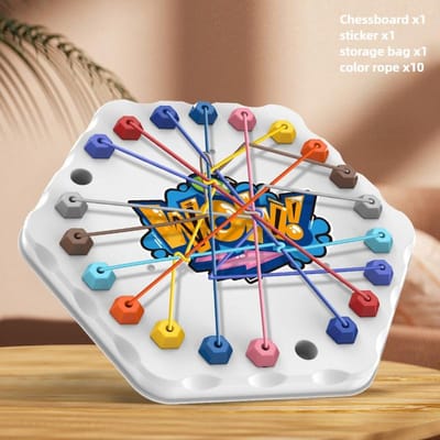 Jeu de société Puzzle Planche à Nœuds pour Enfants Ligne de Couleur Cordes Tordues Connectées Pensée Logique Table Jouet Interactif Parent Enfant blanc