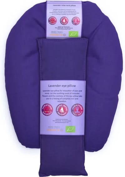 Oog en nekkussen BIO lavendel donkerpaars