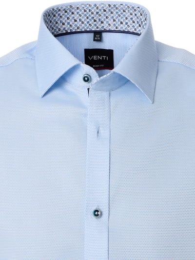Venti Overhemd Met Puzzelstuk Motief Blauw Body Fit - XL