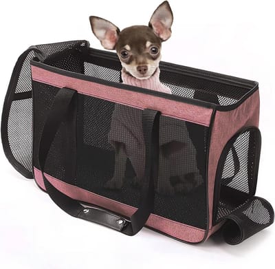 Opvouwbare transporttas voor kat en hond - Draagtas/schoudertas voor huisdieren - 45 x 18 x 29 cm, tot 5 kg