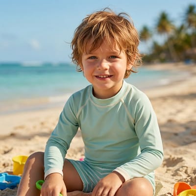 Ducksday - UV-Zwemshirt voor kinderen - UV-werend UPF50+ - Rashguard met Lange mouwen - unisex - Lichtgroen effen - maat 4 jaar - 98/104