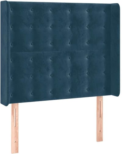 vidaXL - Hoofdbord - met - randen - 83x16x118/128 - cm - fluweel - blauw