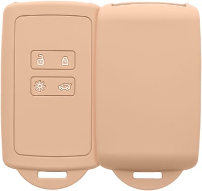 kwmobile autosleutelhoes geschikt voor Renault 4-knops Smartkey autosleutel (alleen Keyless Go) - Siliconenhoes in pastelkleurige perzik - Sleutelcover