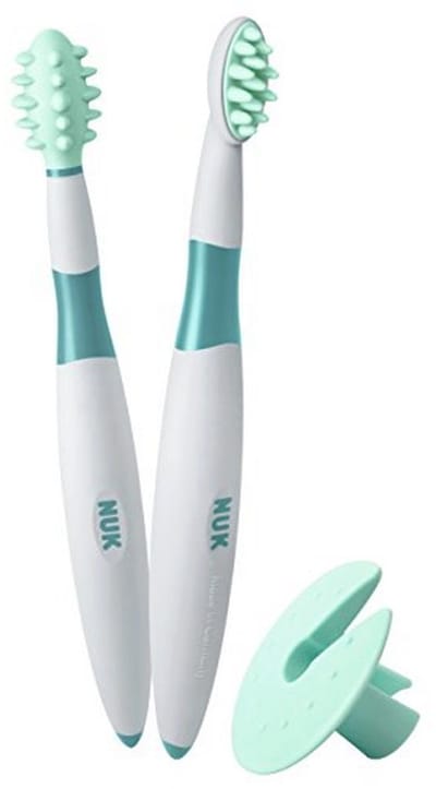 Baby tandenborstel leerset 2-delig met poetsstift en poetstrainer