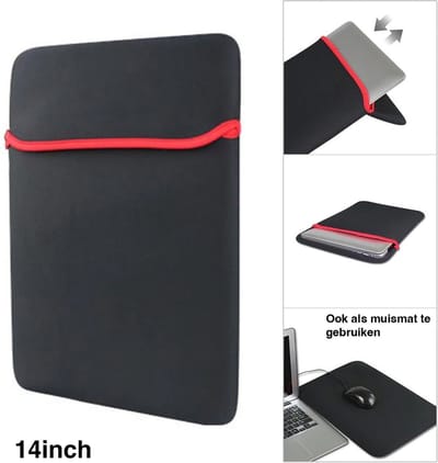 Laptopsleeve - Laptop sleeve - Laptophoes - Laptoptas - Zwart - 17 Inch - Neopreen - Laptopbeschermer