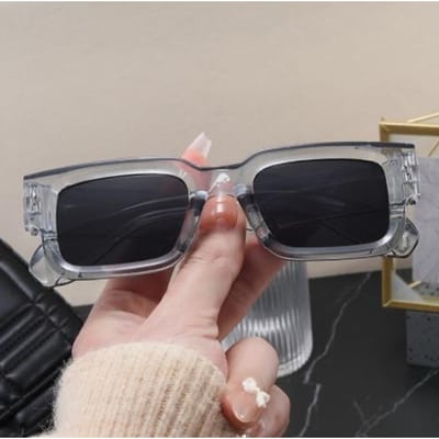 Heren Rijdende Vintage Rechthoekige Zonnebrillen Mode Vierkante Zonnebrillen Luxe Ontwerp UV400 Bescherming Brillen dames Brillen gray