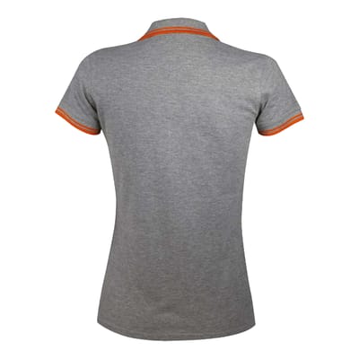 SOLS Dames/Dames Pasadena Poloshirt (Grijs gemêleerd/oranje)
