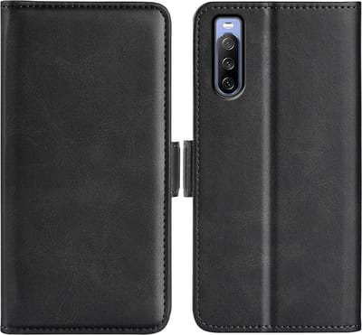 MobyDefend Hoesje - Geschikt voor Sony Xperia 10 IV - Luxe Wallet Book Case (Sluiting Zijkant) - Zwart