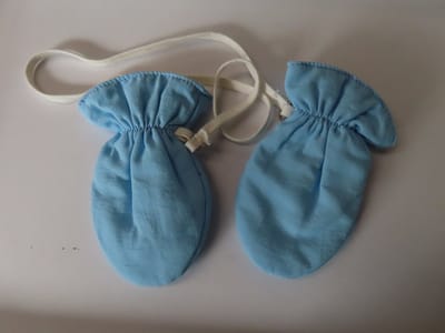 Wantjes - Jongens - Blauw - Effen - XS - 0- 6 maand - Afneembaar lintje