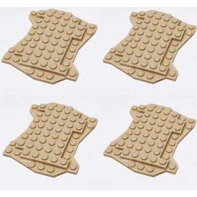 4 stuks Onregelmatige Speciale Basisplaat ZELF BOUWEN Bouwstenen Plant Bomen Bos Tuin Figuren Onderdelen Speelgoed Ideaal Voor Kinderen beige